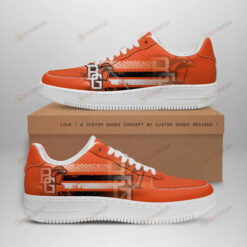 Bowling Green Falcons Logo Stripe Pattern Air Force 1 Printed In Orange