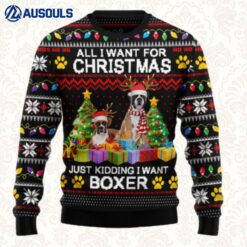 Boxer Christmas Ugly Sweaters For Men Women Unisex