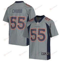 Bradley Chubb Denver Broncos Youth Inverted Team Game Jersey - Gray