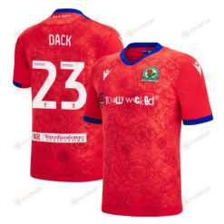 Bradley Dack 23 Blackburn Rovers 2022-23 Third Jersey - Red