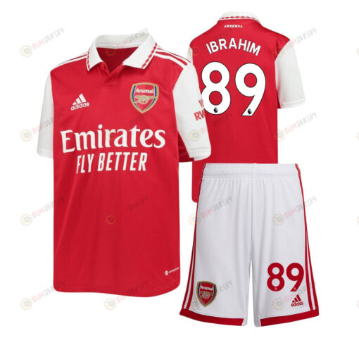 Bradley Ibrahim 89 Arsenal Home Kit 2022-23 Youth Jersey - Red