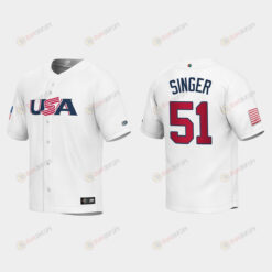 Brady Singer 51 USA Baseball 2023 World Baseball Classic Youth Jersey