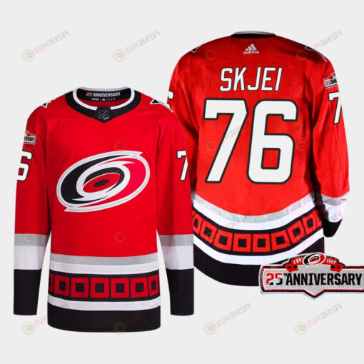 Brady Skjei 76 Carolina Hurricanes Red Jersey 2022-23 Third 25th Anniversary