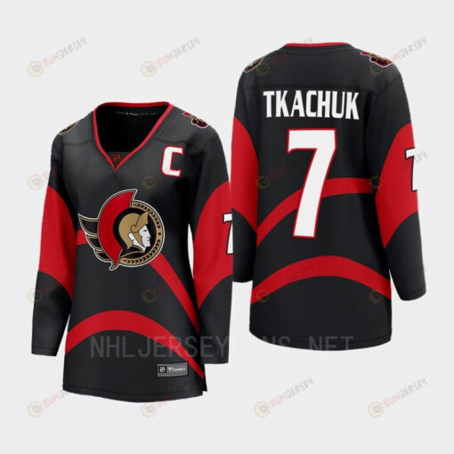 Brady Tkachuk 7 Ottawa Senators 2022 Special Edition 2.0 Women Breakaway Retro Jersey Black