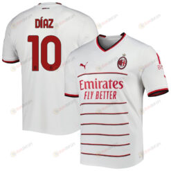 Brahim D?az 10 AC Milan 2022/23 Away Men Jersey - White/Red