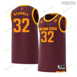 Brandan Kearney 32 Arizona State Sun Devils Retro Basketball Youth Jersey - Maroon