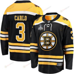 Brandon Carlo 3 Boston Bruins Stanley Cup 2023 Playoffs Patch Home Breakaway Men Jersey - Black