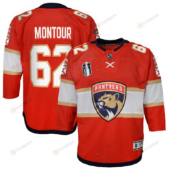 Brandon Montour 62 Florida Panthers Youth 2023 Stanley Cup Final Home Jersey - Red