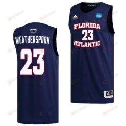 Brandon Weatherspoon 23 FAU Owls 2023 March Madness Basketball Men Jersey- Navy