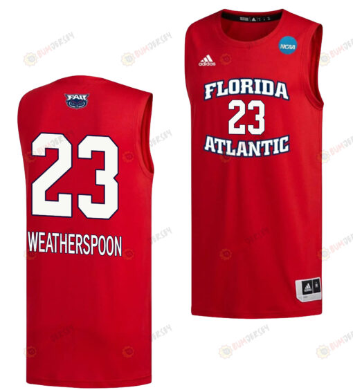 Brandon Weatherspoon 23 FAU Owls 2023 March Madness Basketball Men Jersey- Red