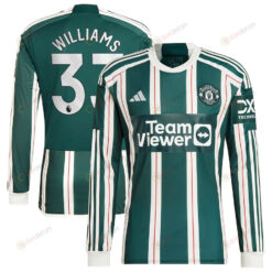 Brandon Williams 33 Manchester United 2023/24 Away Long Sleeve Men Jersey - Green