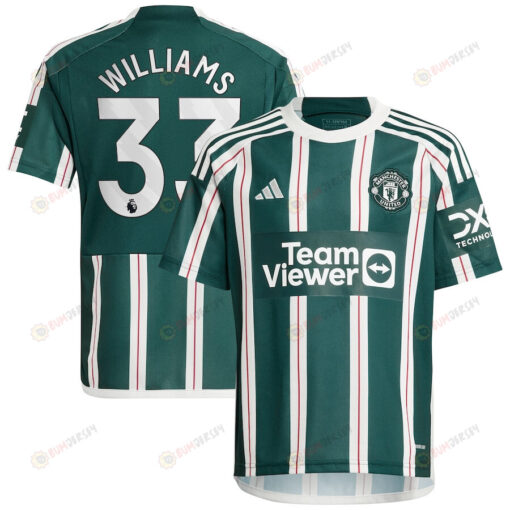 Brandon Williams 33 Manchester United 2023/24 Away Youth Jersey - Green