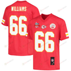 Brandon Williams 66 Kansas City Chiefs Super Bowl LVII Champions 3 Stars Youth Jersey - Red