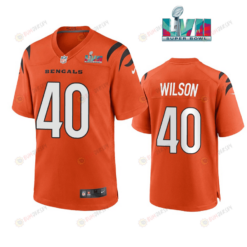 Brandon Wilson 40 Cincinnati Bengals Super Bowl LVII Men's Jersey- Orange