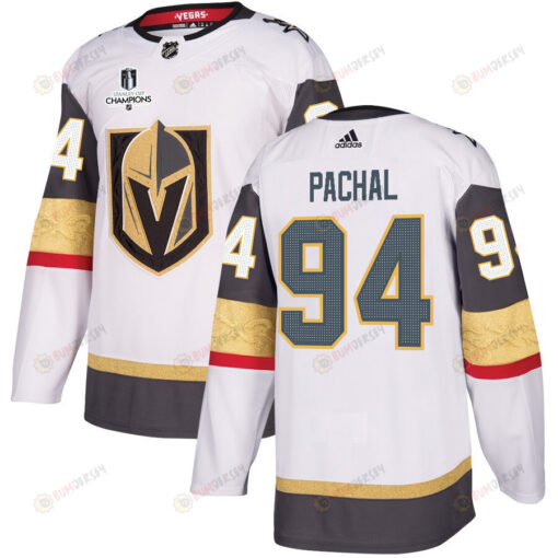 Brayden Pachal 94 Vegas Golden Knights Stanley Cup 2023 Champions Patch Away Breakaway Men Jersey - White