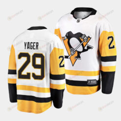 Brayden Yager #29 Pittsburgh Penguins 2023 NHL Draft Away Men Jersey - White/Yellow