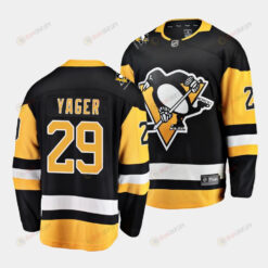 Brayden Yager #29 Pittsburgh Penguins 2023 NHL Draft Home Men Jersey - Black/Yellow