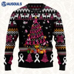 Breast Cancer Awareness Christmas Tree Ugly Sweaters For Men Women Unisex