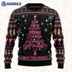 Breast Cancer Christmas Tree Ugly Sweaters For Men Women Unisex