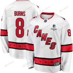 Brent Burns 8 Carolina Hurricanes Stanley Cup 2023 Playoffs Patch Away Breakaway Men Jersey - White