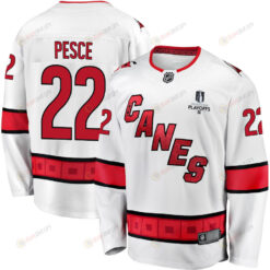 Brett Pesce 22 Carolina Hurricanes Stanley Cup 2023 Playoffs Patch Away Breakaway Men Jersey - White