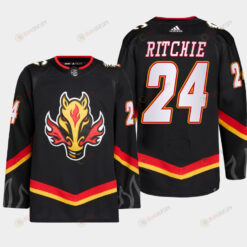 Brett Ritchie 24 Calgary Flames Black Jersey 2022-23 Blasty Alternate Primegreen