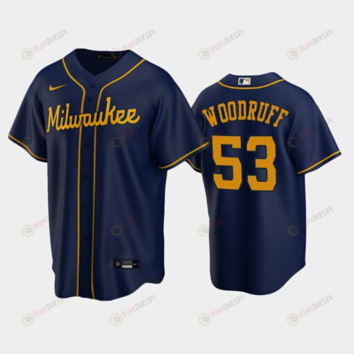 Brewers 53 Brandon Woodruff Alternate Navy Jersey Jersey