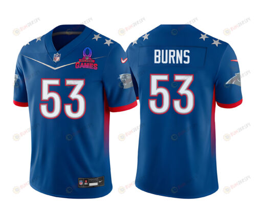 Brian Burns 53 Panthers Pro Bowl 2023 Patch Men Jersey - Blue