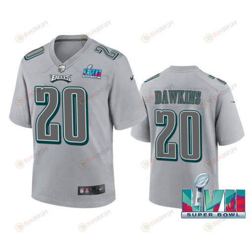 Brian Dawkins 20 Philadelphia Eagles Super Bowl LVII Youth Atmosphere Game Jersey - Gray