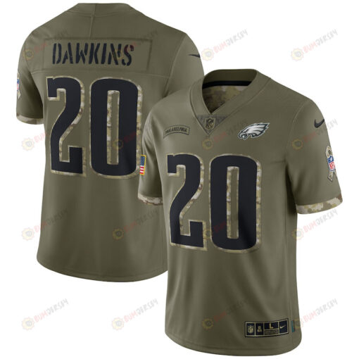 Brian Dawkins Philadelphia Eagles 2022 Salute To Service Retired Player Limited Jersey - Olive