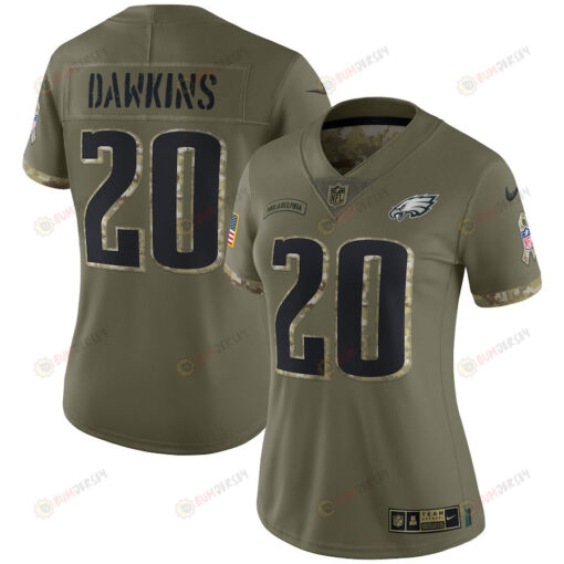 Brian Dawkins Philadelphia Eagles Women's 2022 Salute To Service Retired Player Limited Jersey - Olive