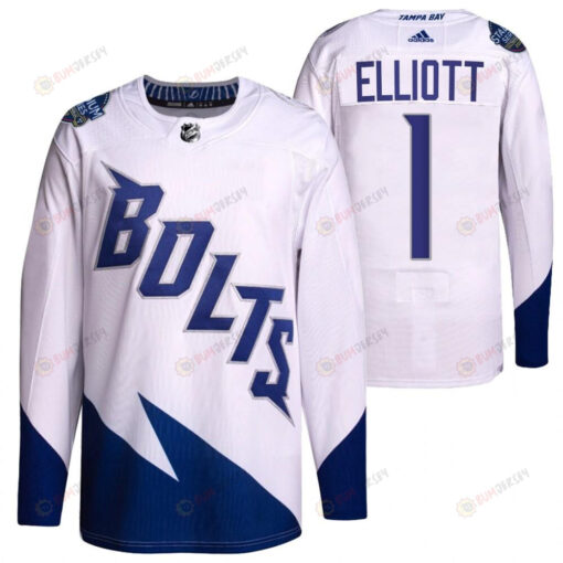 Brian Elliott 2022 Stadium Series Lightning 1 White Primegreen Jersey Jersey