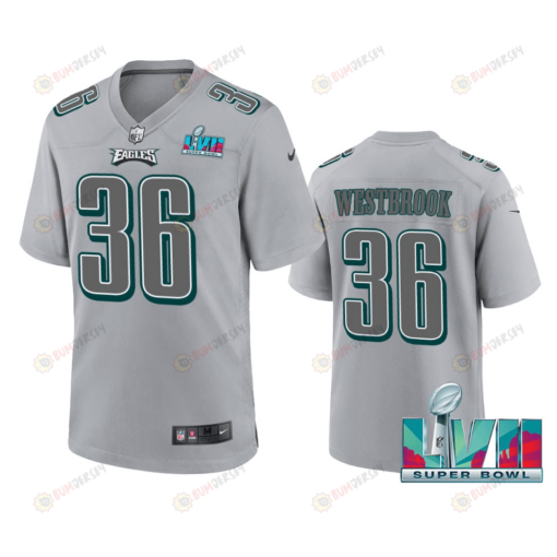 Brian Westbrook 36 Philadelphia Eagles Super Bowl LVII Patch Atmosphere Fashion Game Jersey - Gray