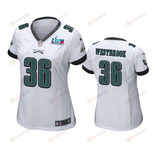 Brian Westbrook 36 Philadelphia Eagles Super Bowl LVII White Game Jersey - Women