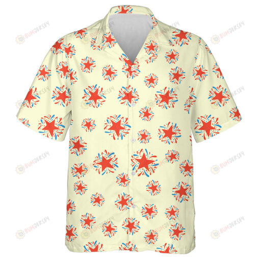 Bright Star With Sparkle Confetti Illustration Hawaiian Shirt