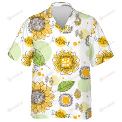 Bright Summer Hand Drawn Doodle Decorative Sunflower Hawaiian Shirt