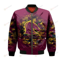 Brisbane Broncos Bomber Jacket 3D Printed Camouflage Vintage