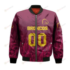 Brisbane Broncos Bomber Jacket 3D Printed Team Logo Custom Text And Number