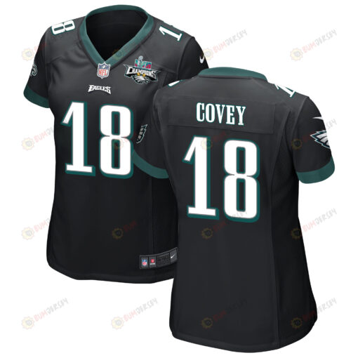 Britain Covey 18 Philadelphia Eagles Super Bowl LVII Champions 2 Stars WoMen's Jersey - Black