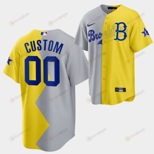 Brooklyn Dodgers Custom 2022-23 All-Star Celebrity Softball Game 00 Gray Yellow Jersey