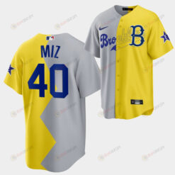 Brooklyn Dodgers The Miz 2022-23 All-Star Celebrity Softball Game 40 Gray Yellow MVP Jersey