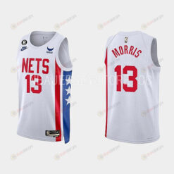 Brooklyn Nets 13 Markieff Morris 2022-23 Classic Edition White Men Jersey