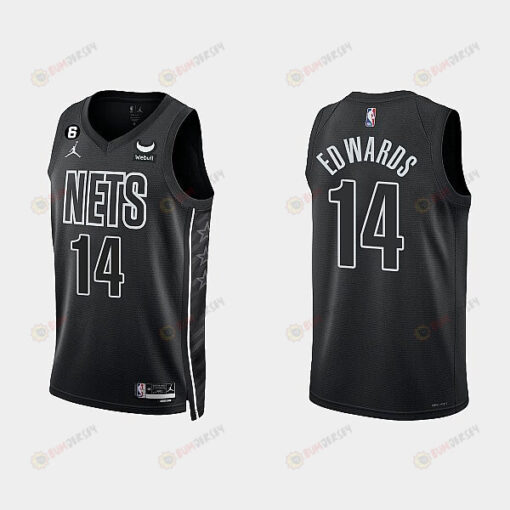 Brooklyn Nets 14 Kessler Edwards 2022-23 Statement Edition Black Men Jersey