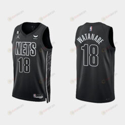 Brooklyn Nets 18 Yuta Watanabe 2022-23 Statement Edition Black Men Jersey