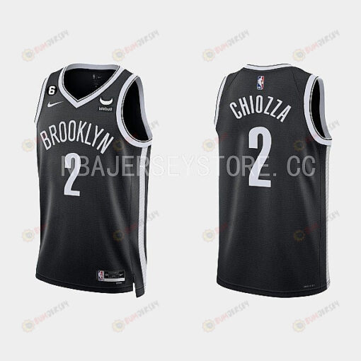 Brooklyn Nets 2 Chris Chiozza 2022-23 Icon Edition Black Men Jersey
