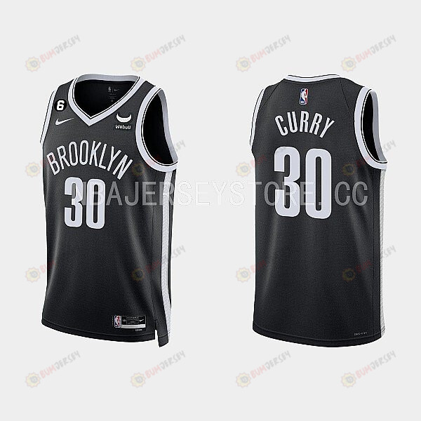 Brooklyn Nets 30 Seth Curry 2022-23 Icon Edition Black Men Jersey