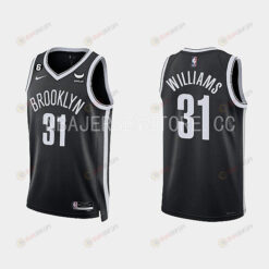 Brooklyn Nets 31 Alondes Williams 2022-23 Icon Edition Black Men Jersey