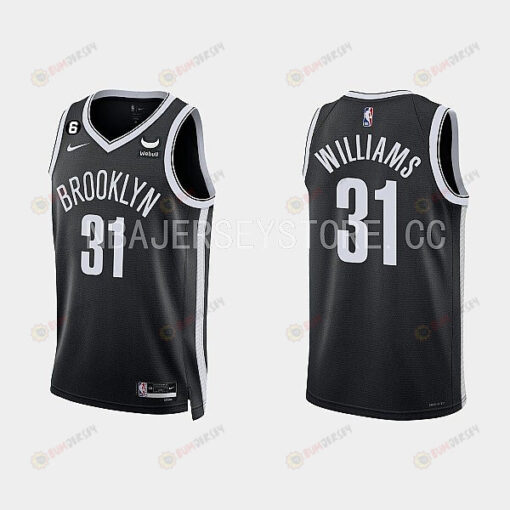 Brooklyn Nets 31 Alondes Williams 2022-23 Icon Edition Black Men Jersey