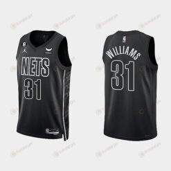 Brooklyn Nets 31 Alondes Williams 2022-23 Statement Edition Black Men Jersey