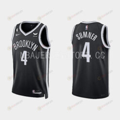 Brooklyn Nets 4 Edmond Sumner 2022-23 Icon Edition Black Men Jersey